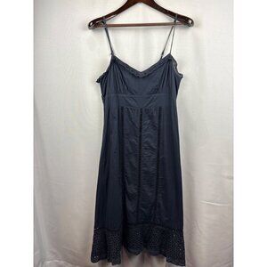 Women’s Vintage To The Max Size 8 Dark Grey Tank Sundress with Stitched Flower D